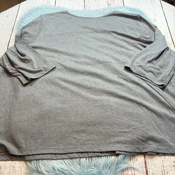 CATHERINES Sequin Penguin Graphic Grey Quarter Sleeve Top sz 4X - Picture 10 of 10